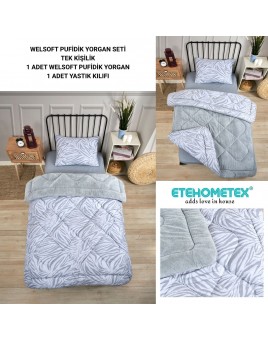 ETE HOMETEX TEK KİŞİLİK LÜX WELSOFT YORGAN ZEBRA GRİ 155X215CM 8696474231935